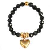 Ring facet heart black